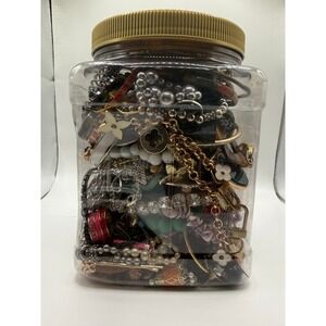 3.3 lb Vintage / Modern Costume Jewelry Jar – Untested Estate Lot